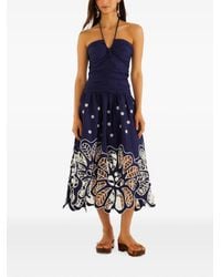 FARM Rio - "Bicolor Richilieur" Sleeveless Midi Dress - Lyst