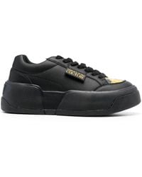 Versace - Logo-patch Round-toe Sneakers - Lyst