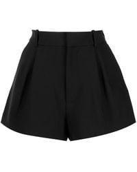 Area - Logo-Laque Pleated Tailored Shorts - Lyst