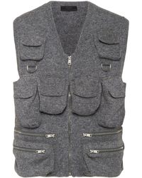 Prada - Flap-pocket Shetland Wool Vest - Lyst