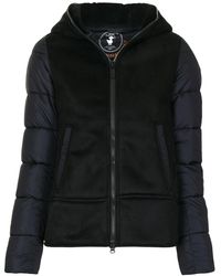 Save The Duck Mock Suede Front Padded Jacket - Blue