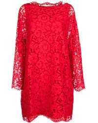Valentino Garavani - Floral-Lace Mini Dress - Lyst