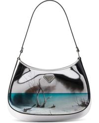 Prada - Cleo Printed Brushed Leather Shoulder Bag - Lyst