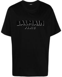 Balmain - T-shirt Met Logo - Lyst