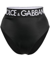 Dolce & Gabbana - Bragas de satén con logo en la cinturilla - Lyst