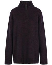 Maison Margiela - Half-Zip Knitted Sweater - Lyst