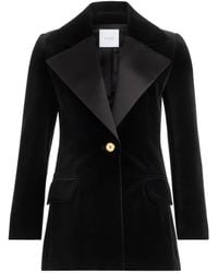 Patou - Velvet Satin-Lapel Blazer - Lyst