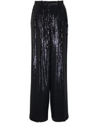 Michael Kors - Crêpe Sablé Broek Met Wijde Pijpen En Pailletten - Lyst