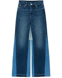 Hey Joanie - Shadow Split Frayed Wideleg Jeans - Lyst