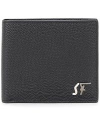 Ferragamo Portemonnaie aus gekörntem Leder - Schwarz