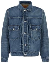 Y's Yohji Yamamoto - Pleated-Detail Denim Jacket - Lyst