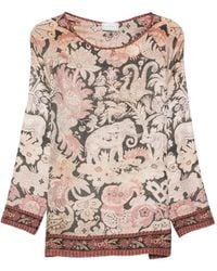 Pierre Louis Mascia - Floral-Print Silk Top - Lyst