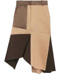Ports 1961 - Asymmetrisch Midi-Rok Met Patchwork - Lyst