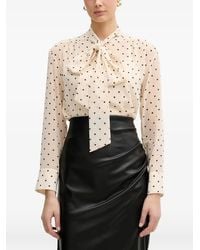Joop! - Blouse Met Stippen En Strik - Lyst