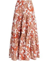 La DoubleJ - Floral-Print Tiered Skirt - Lyst