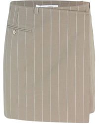 Samsøe & Samsøe - Pinstripe Button-Detail Mini Straight Skirt - Lyst