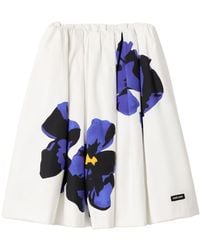 Miu Miu - Printed Poplin Midi Skirt - Lyst