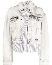 Feng Chen Wang - Jeansjacke Mit Logo-Patch - Lyst