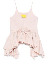 Marques'Almeida - Top Met Franje En Peplum Afwerking - Lyst