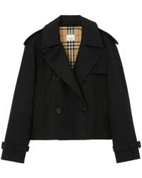Burberry - Double-breasted Cropped Trench Coat - Lyst