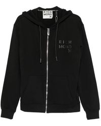 John Richmond - Logo-Print Zip-Up Hoodie - Lyst