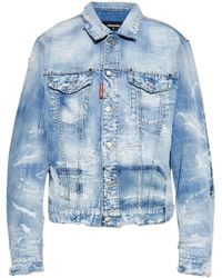 DSquared² - Distressed Denim Jacket - Lyst
