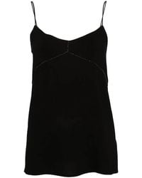 Fabiana Filippi - Beaded-Trim Crepe Tank Top - Lyst