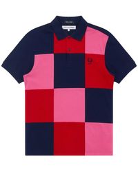 Comme des Garçons - X Fred Perry Patchwork-Design Polo Shirt - Lyst