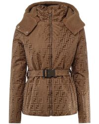 Fendi - Chaqueta Con Monograma Y Cinturón - Lyst