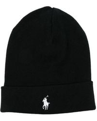 Polo Ralph Lauren - Embroidered-Logo Beanie Hat - Lyst