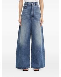 Sportmax - Faded-Effect Wide-Leg Jeans - Lyst