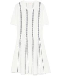 Liu Jo - Flared Short-Sleeve Dotted Mini Dress - Lyst