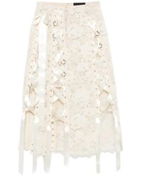Simone Rocha - Lace-Up Floral-Lace Midi Skirt - Lyst