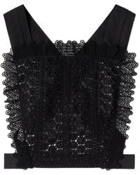 Lanvin - Top Mit Spitzendetail - Lyst