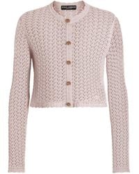 Dolce & Gabbana - Crochet-Knit Cropped Jacket - Lyst