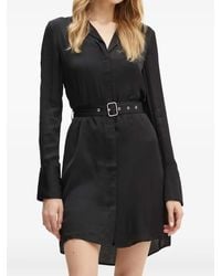 Guess - Mini-Jurk Met Ceintuur En Lange Mouwen - Lyst