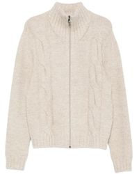 Corneliani - Cable-Knit Zip-Up Sweater - Lyst