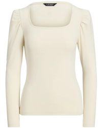 Ralph Lauren - Puffed-Sleeve Square T-Shirt - Lyst