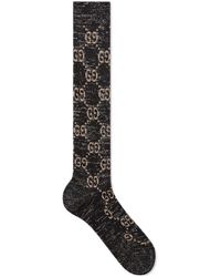Gucci Lurex Interlocking G Socks - Black