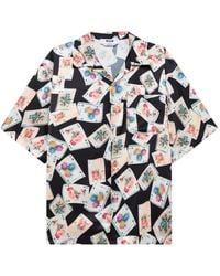 MSGM - Playing Card-Print Camp-Collar Shirt - Lyst