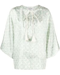 Lanvin - Floral-print Silk Blouse - Lyst