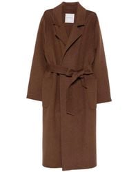 ERMANNO FIRENZE - Manteau Ceinturé À Revers Crantés - Lyst
