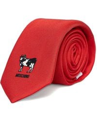 Moschino - Cow-Motif Logo-Print Tie - Lyst