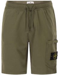 Stone Island - 6200011 Organic Cotton Fleece Shorts - Lyst