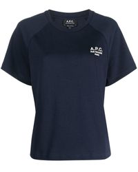 A.P.C. - T-shirt en coton à logo brodé - Lyst
