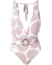 Brigitte Bardot Badeanzug mit Print - Mehrfarbig