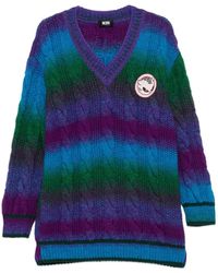 Gcds - Pull En Maille Torsadée À Col V - Lyst