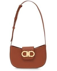 Ferragamo - Double Gancini Shoulder Bag - Lyst