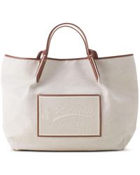 Lanvin - Catch Leather-Trim Logo-Patch Tote Bag - Lyst
