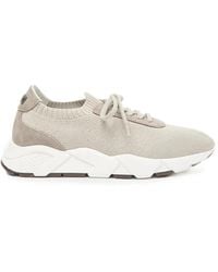 Peserico - Lace-Up Panelled Sneakers - Lyst